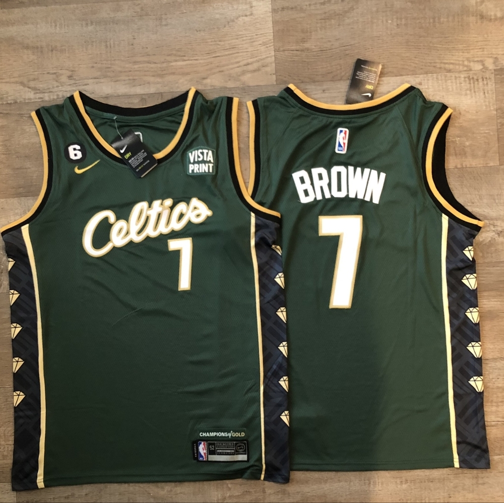 2022/2023 Nike Boston Celtics Jaylen Brown City Edition Green Swingman Jersey